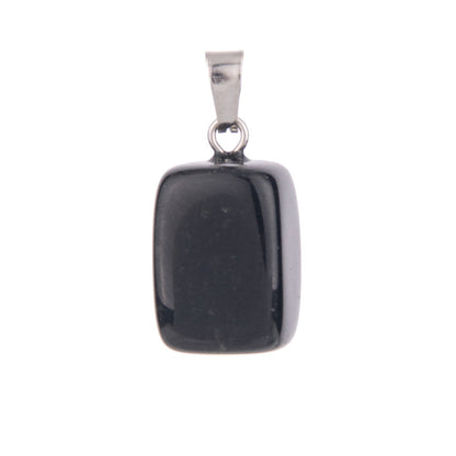 Crystal amorphous semi-precious stone cube pendant