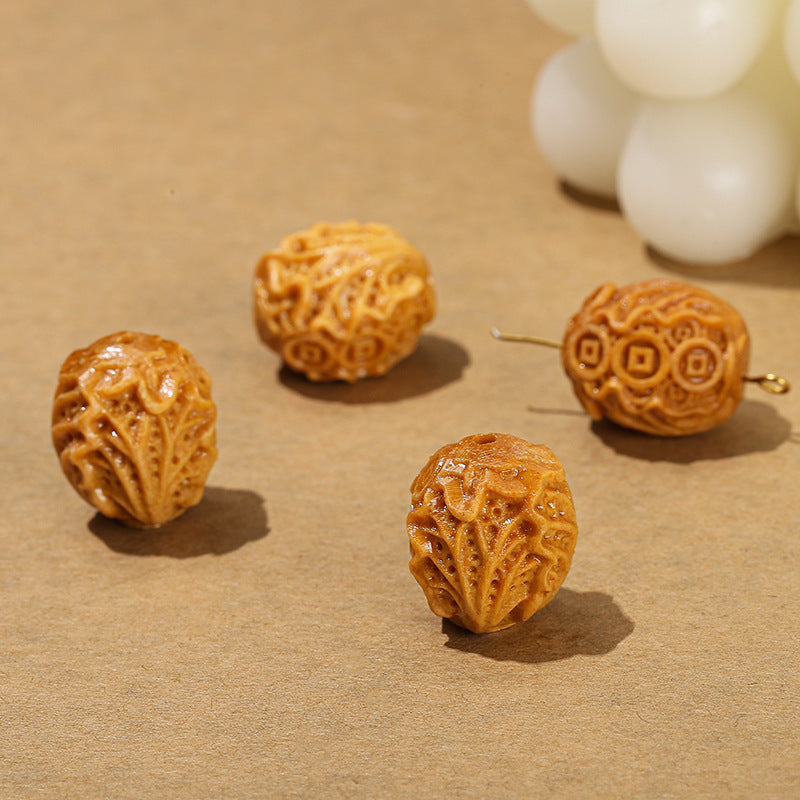 Barbie sandalwood carving lion head cat claw lotus pod accessories