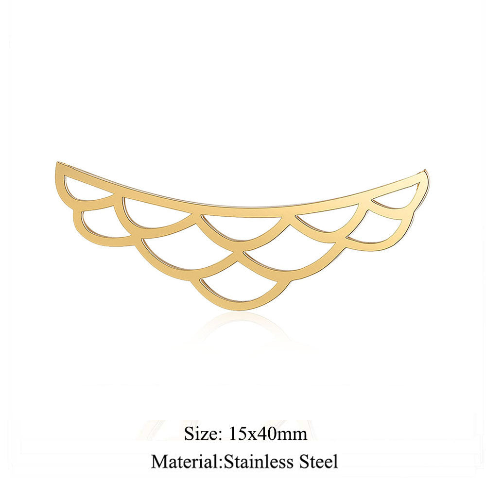 5 pcs/titanium steel large pendant flower diamond conch