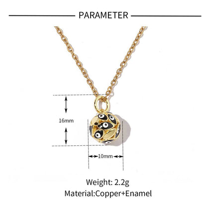 18K real gold color-preserving copper zircon water drop eye pendant.