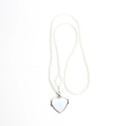 Pearl chain metal heart messenger bag