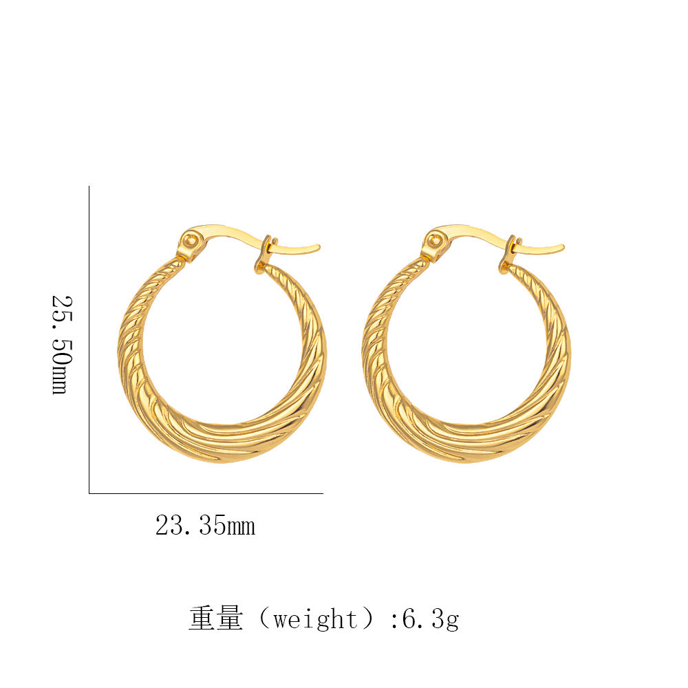 18K Gold Titanium Steel Geometric Earrings