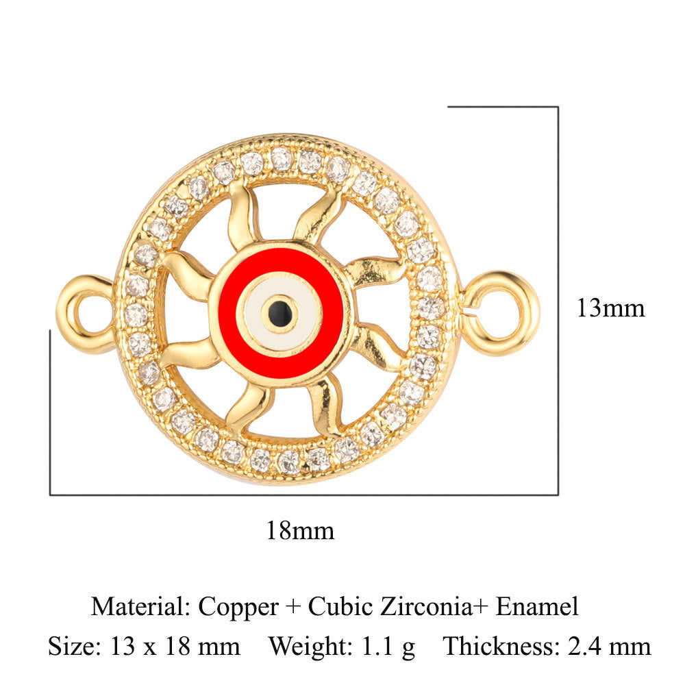 Double hole copper zircon jewelry bracelet connection accessories