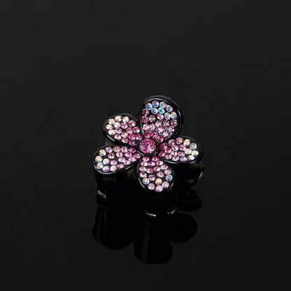 Horquilla pequeña fija con forma de cola de caballo alta y diamantes de imitación 