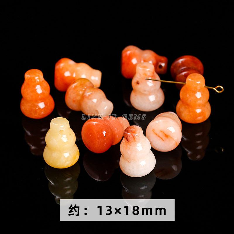 Golden silk jade carving jade gourd wind Linghua loose beads