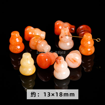 Golden silk jade carving jade gourd wind Linghua loose beads
