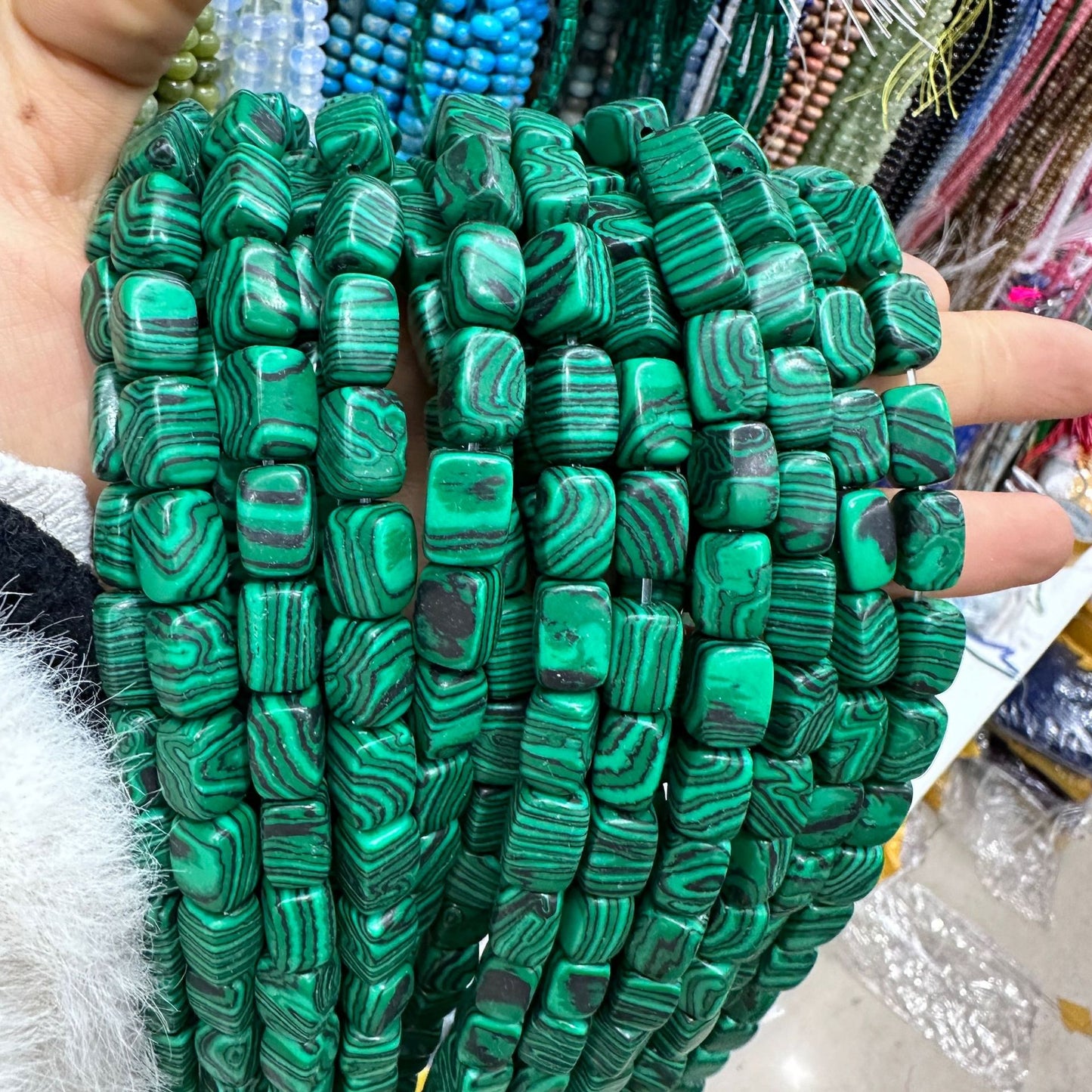 8*12mm natural stone lapis lazuli agate rounded square beads