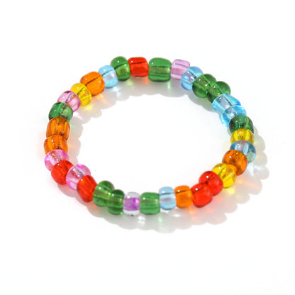 Colorful rice bead ring Glass rice bead ring