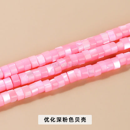 2 * 4Mm colored shell mother-of-pearl right-angle disc beads