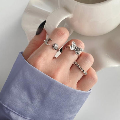 Sun Butterfly 3-piece open ring set