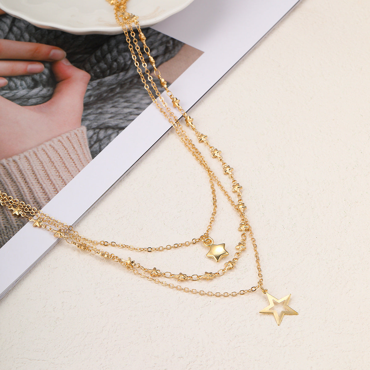 Multi-Layer Star Pendant Necklace