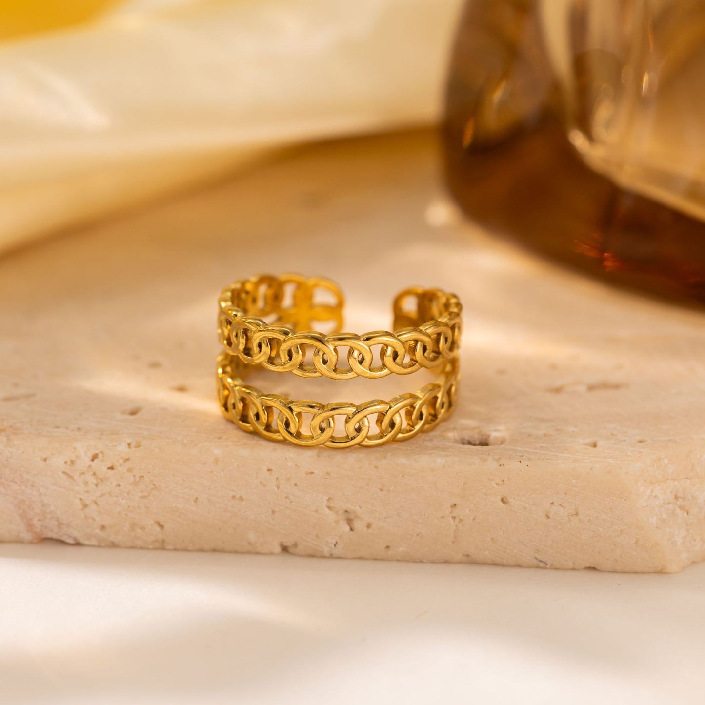 18K Gold Hollow Titanium Steel Ring