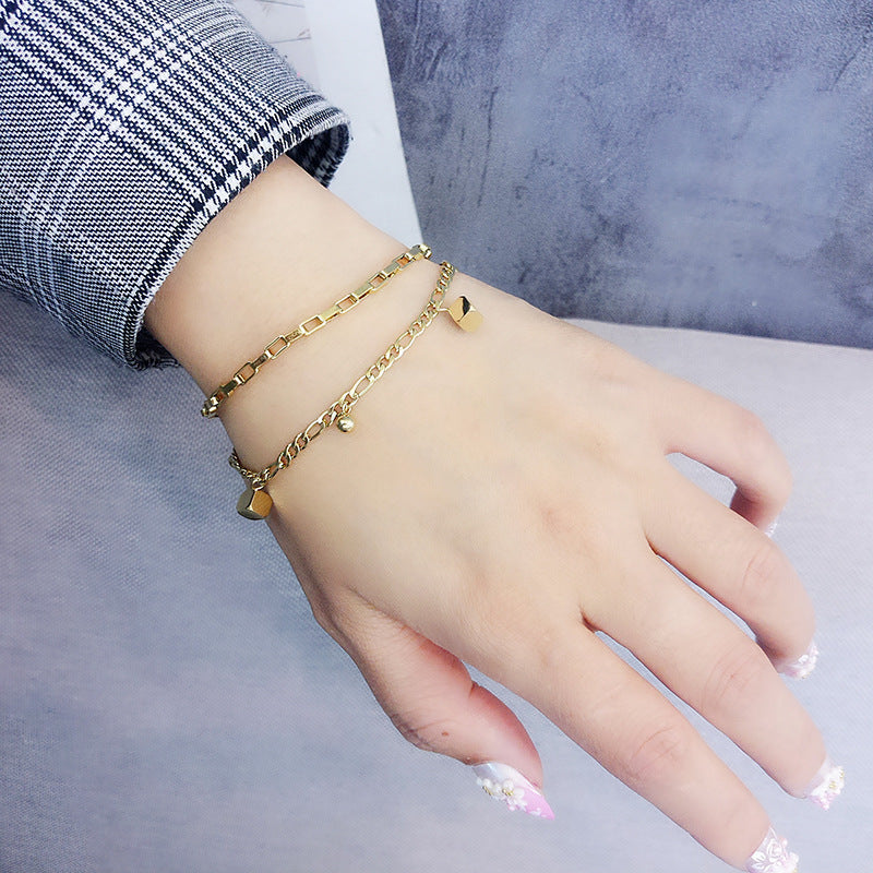 Double Geometric Square Bracelet Fashion