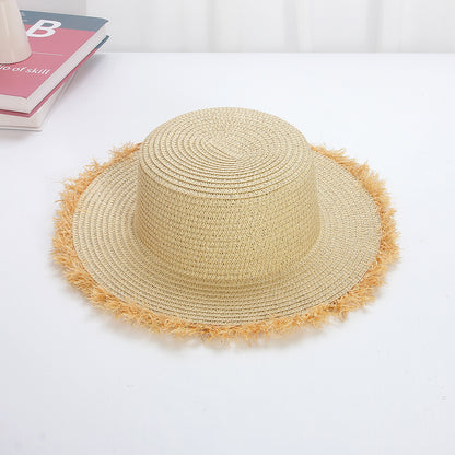 Sun Protection Wide Brim Beach Vacation Women's Plain Hat