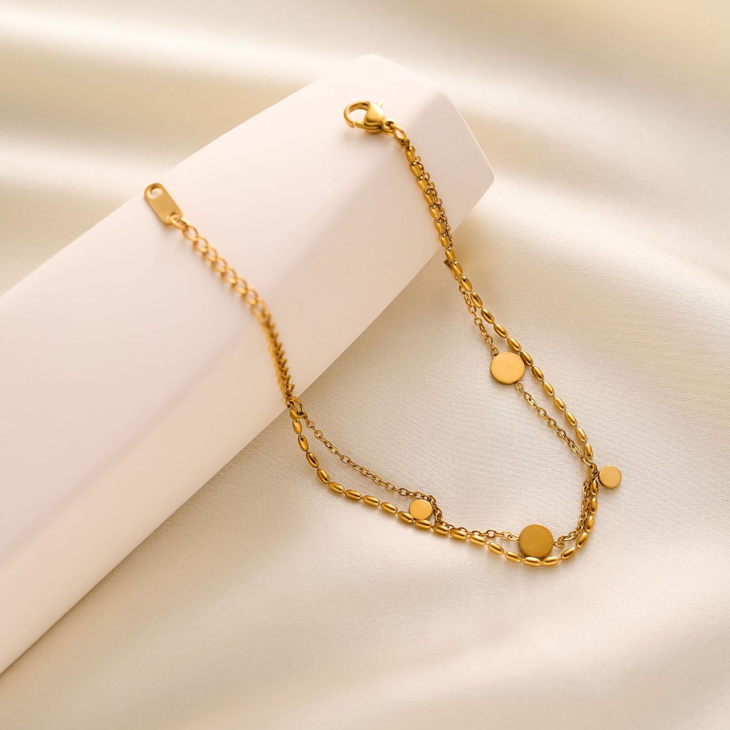 18k gold double anklet