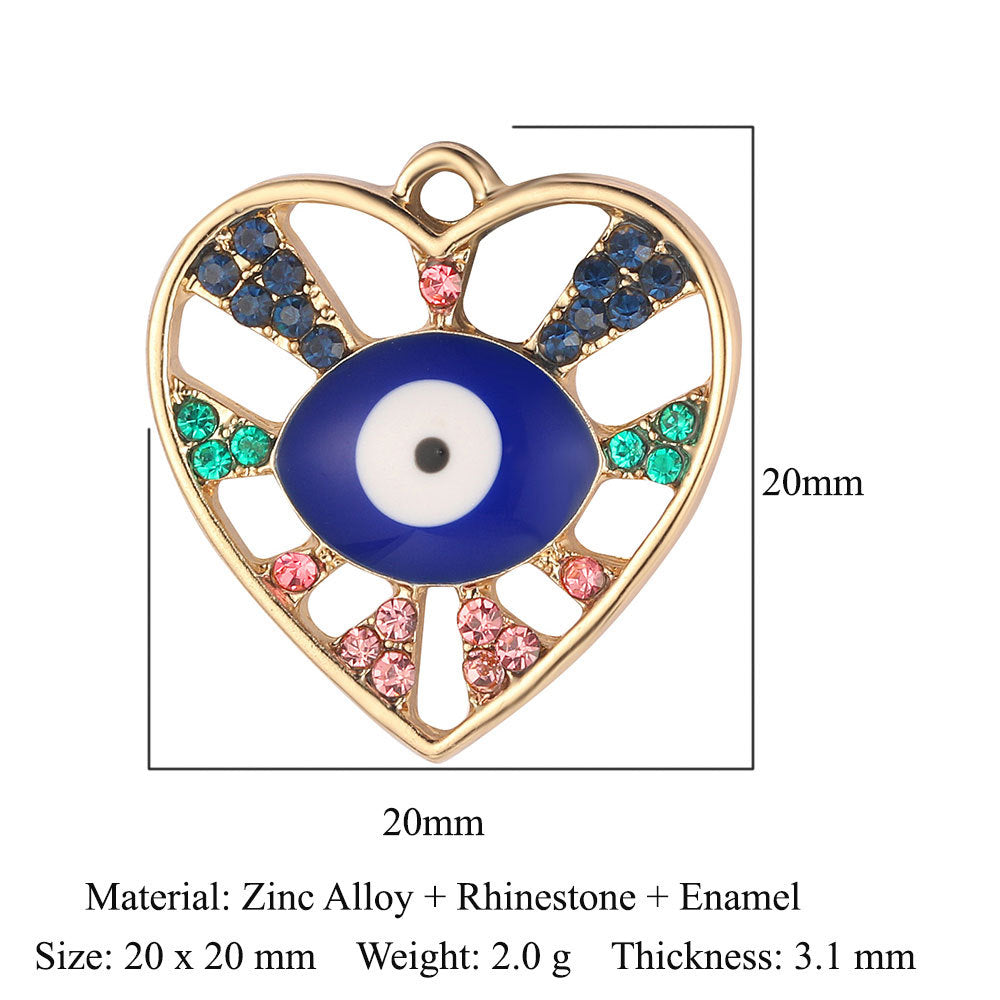 5 piezas/paquete, colgante de aleación con forma de cruz de ojo. 