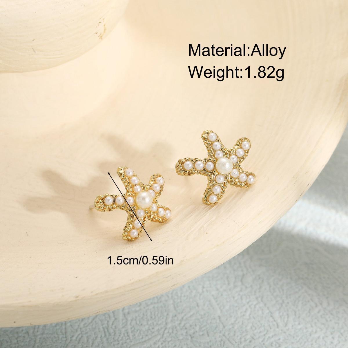 Starfish Pearl Stud Earrings