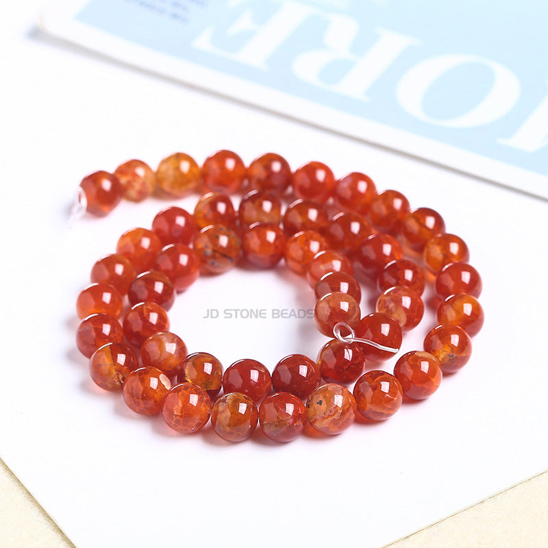Accesorios de joyería con cuentas sueltas de ágata con patrón de dragón rojo 
