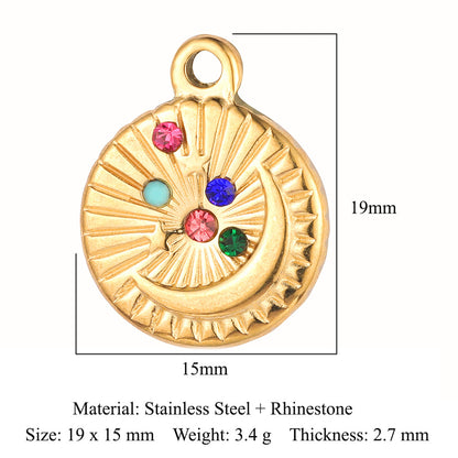 French diamond flower titanium steel pendant