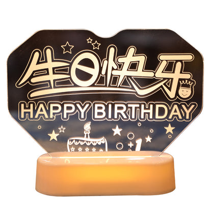 Happy Birthday LED Light Sign Luminous Letter Light