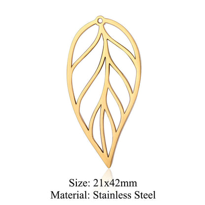 5pcs/pack of ginkgo biloba titanium steel pendant