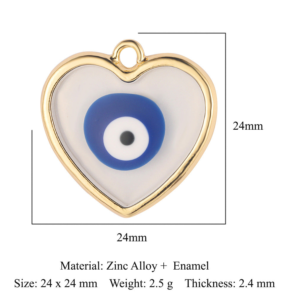 5 piezas/paquete, colgante de aleación con forma de cruz de ojo. 