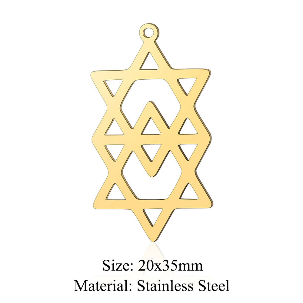 5 pcs/pack geometric shaped cosmic water drop titanium steel pendant