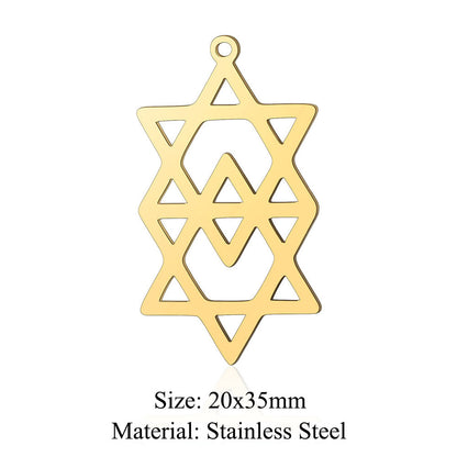 5 pcs/pack geometric shaped cosmic water drop titanium steel pendant