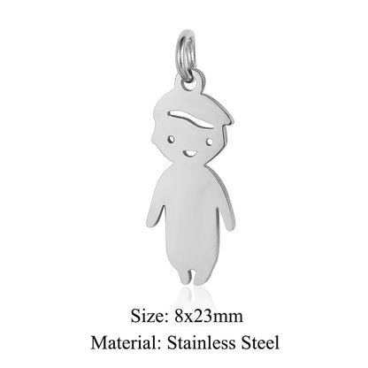 5 pcs/bag boys and girls titanium steel pendant love pendant