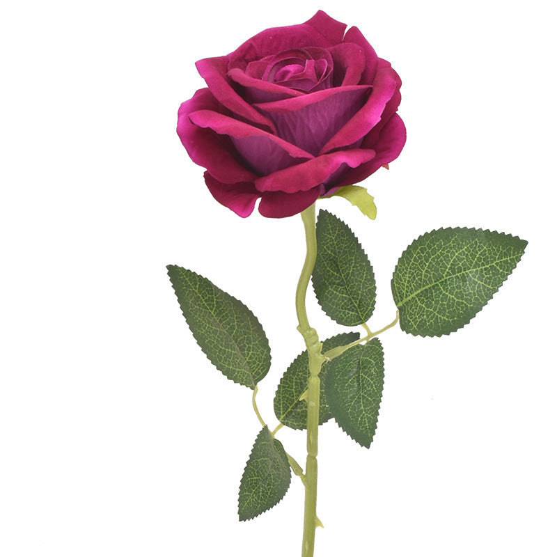 Simulation velvet rose single