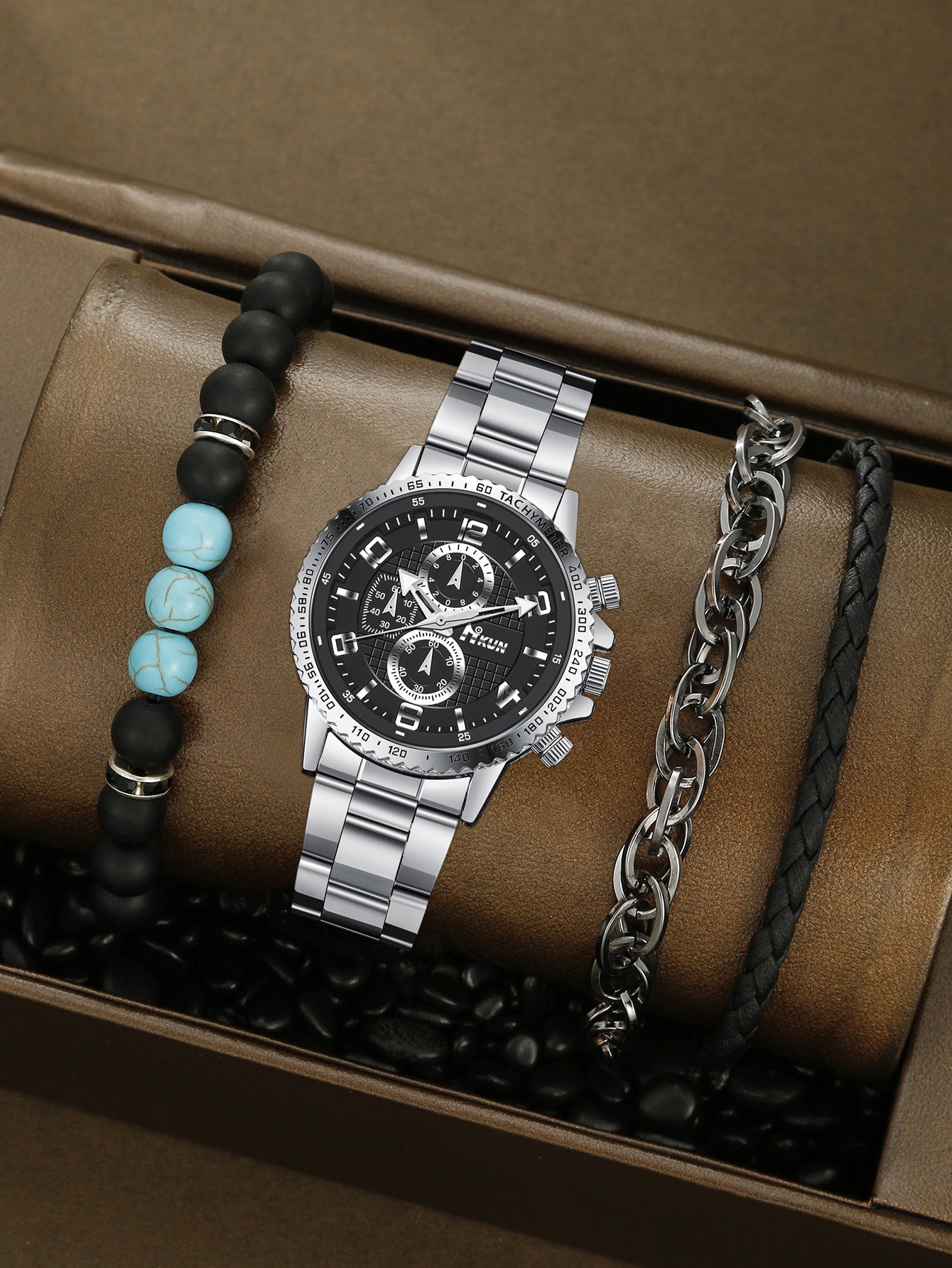 Automatic Mechanical Crown Bracelet Watch Set