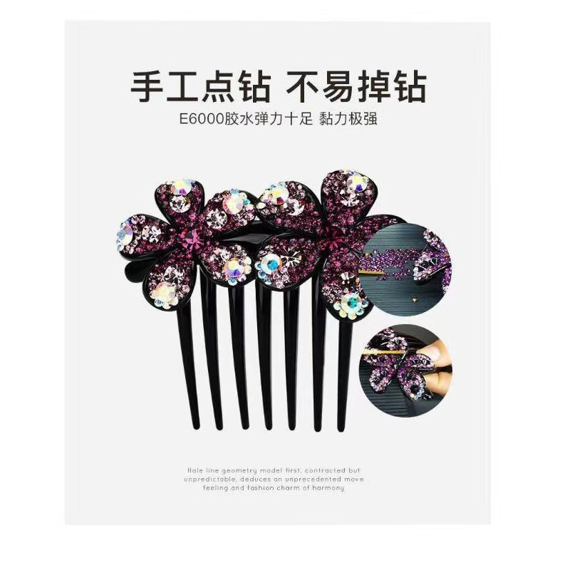 Violet non-slip rhinestone hair accessories