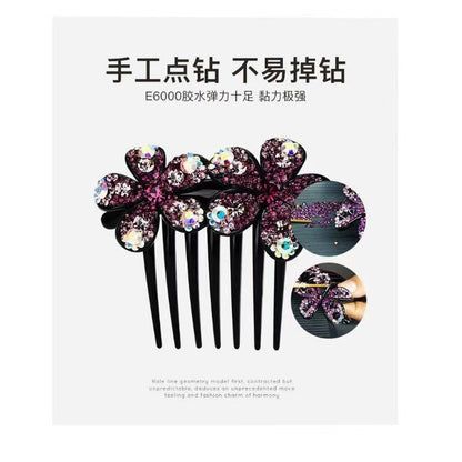 Violet non-slip rhinestone hair accessories