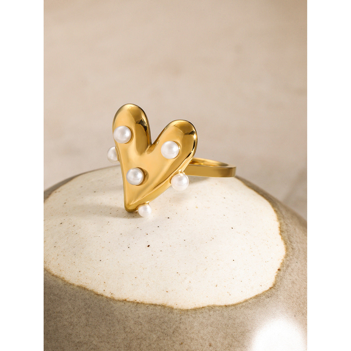 Heart Pearl Ring