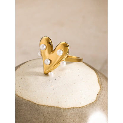 Heart Pearl Ring