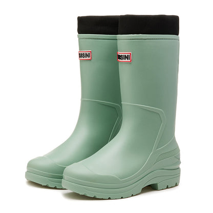 Tall rain shoes fixed cotton to keep warm fashion