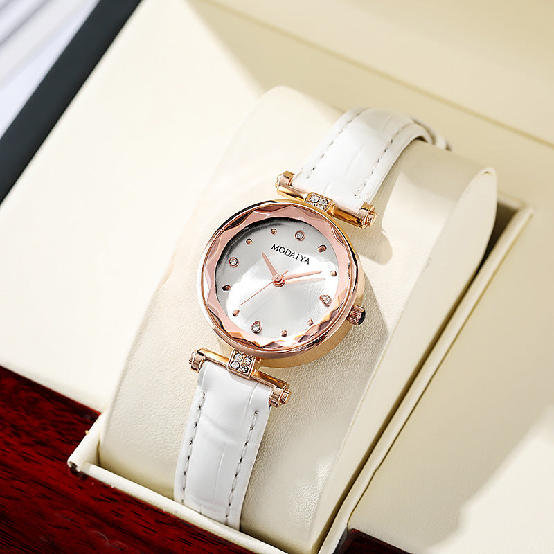 Green Dial Quartz Watch Trendy Women's Wristwatch