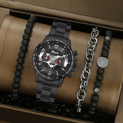 Men's Watch Punk Woven Bracelet Set