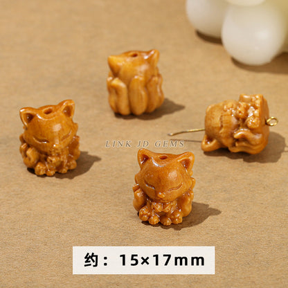 Barbie sandalwood carving lion head cat claw lotus pod accessories