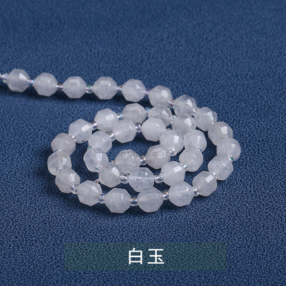 Crystal agate cut olive beads loose beads