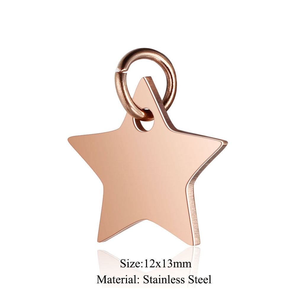 5 pcs/titanium steel pendant LOVE pentagram elephant cat