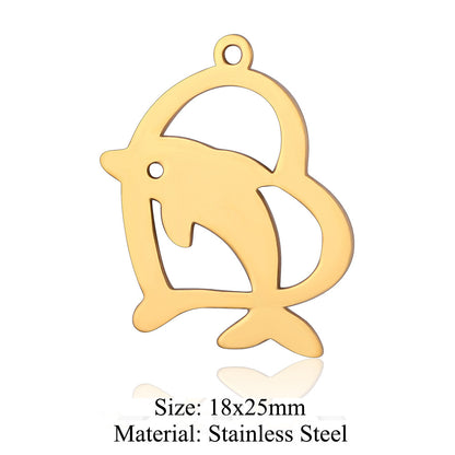 5 pcs/titanium steel pendant pigeon owl dolphin