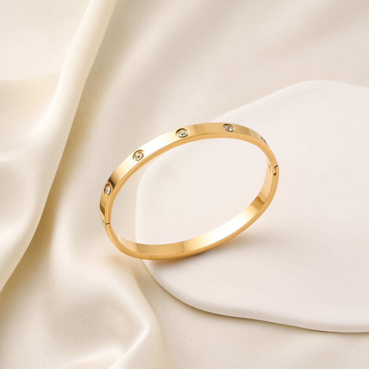 Stainless Steel Ten Diamond Bracelet