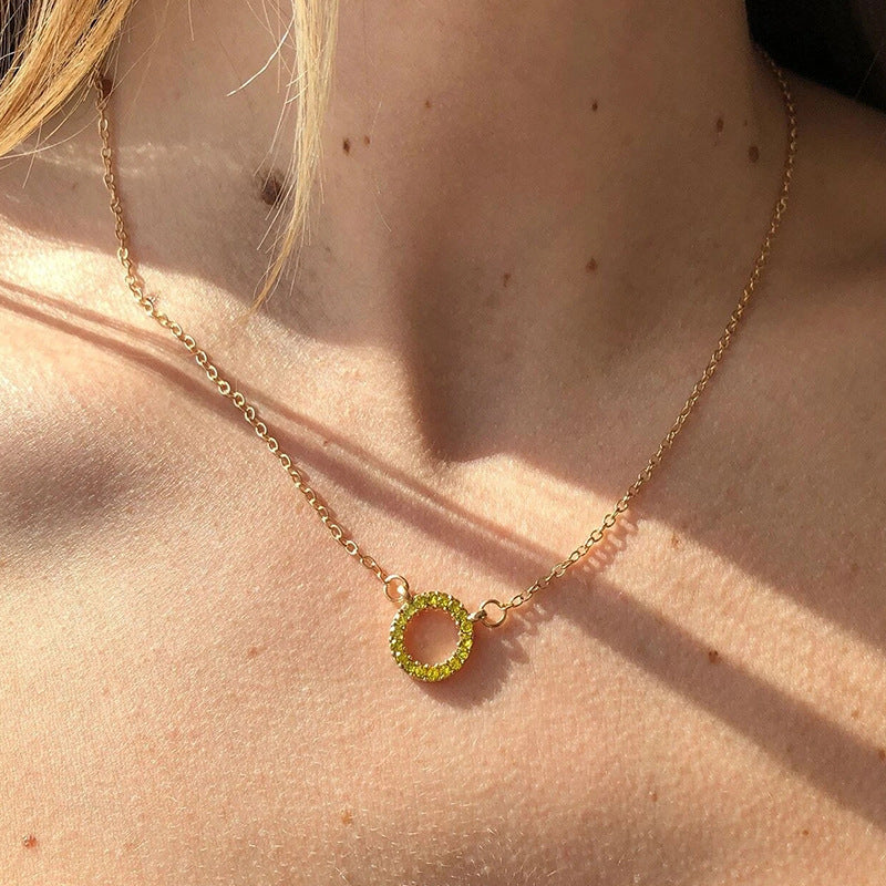 Geometric Diamond Ring Necklace