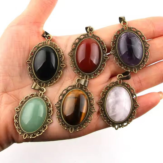 Pingente de cristal oval de cristal 