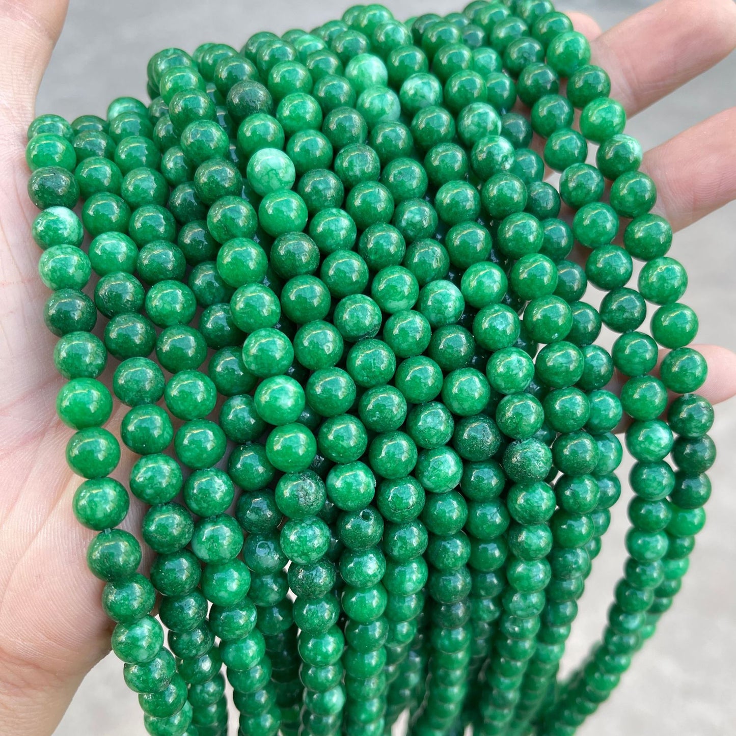 A grade dry green chalcedony loose beads