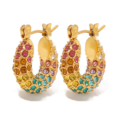 Colorful diamond earrings
