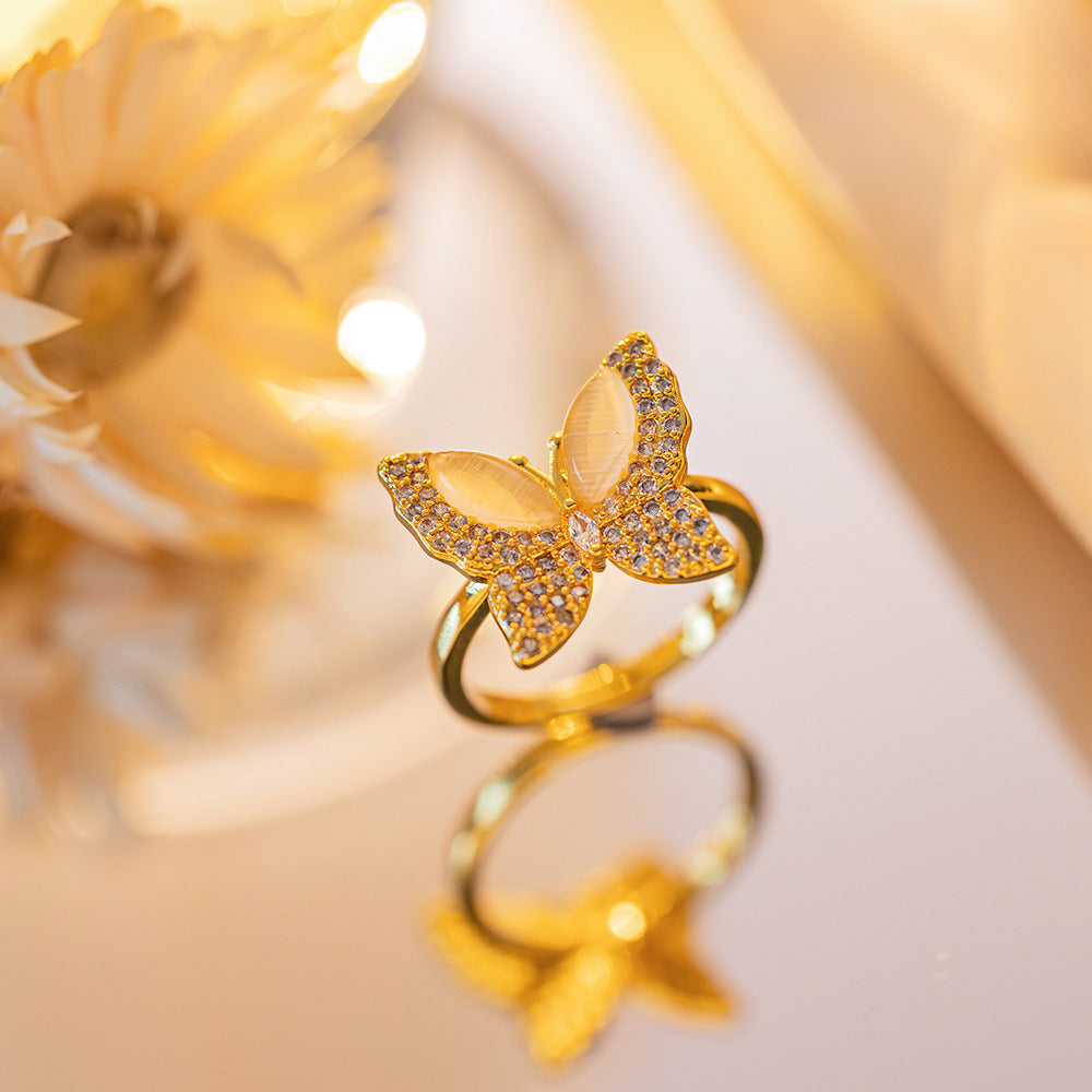 Real gold electroplated zircon ring.
