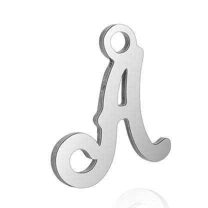 20 pcs/package steel color 26 English letters Titanium steel pendant