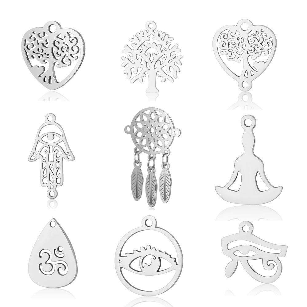 5 pcs/titanium steel accessories Tree of Litfe pendan